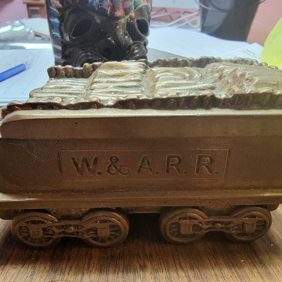 Vintage W. and A.R.R. Railroad - Collectible Metal Train Tender Coin Bank - Bant - Picture 4 of 5